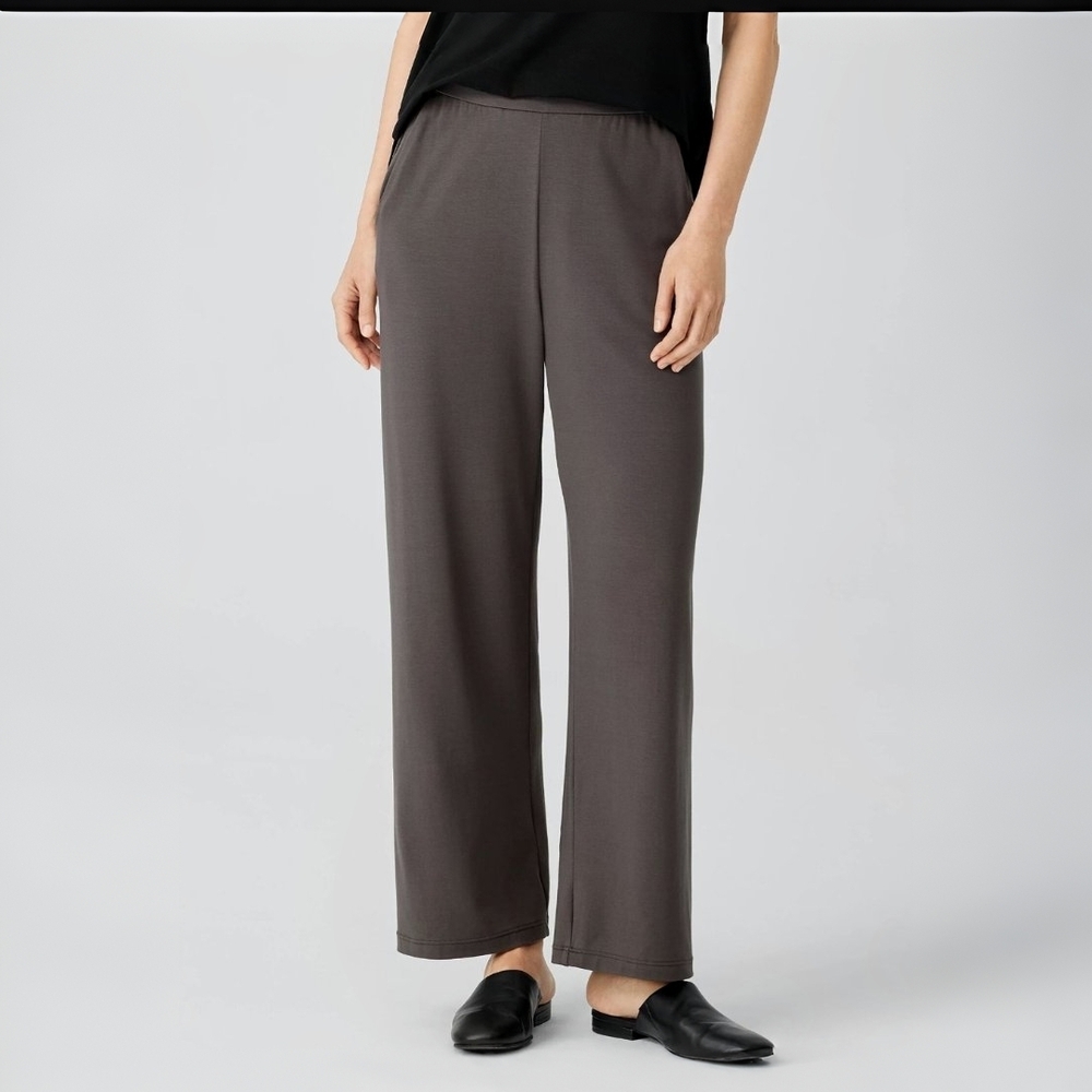 Eileen Fisher Straight-Leg Pants in Charcoal Gray